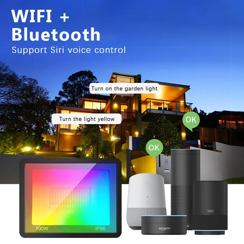Smart Garden Drawing - RGB TUYA Floodlight Smart APP Voice