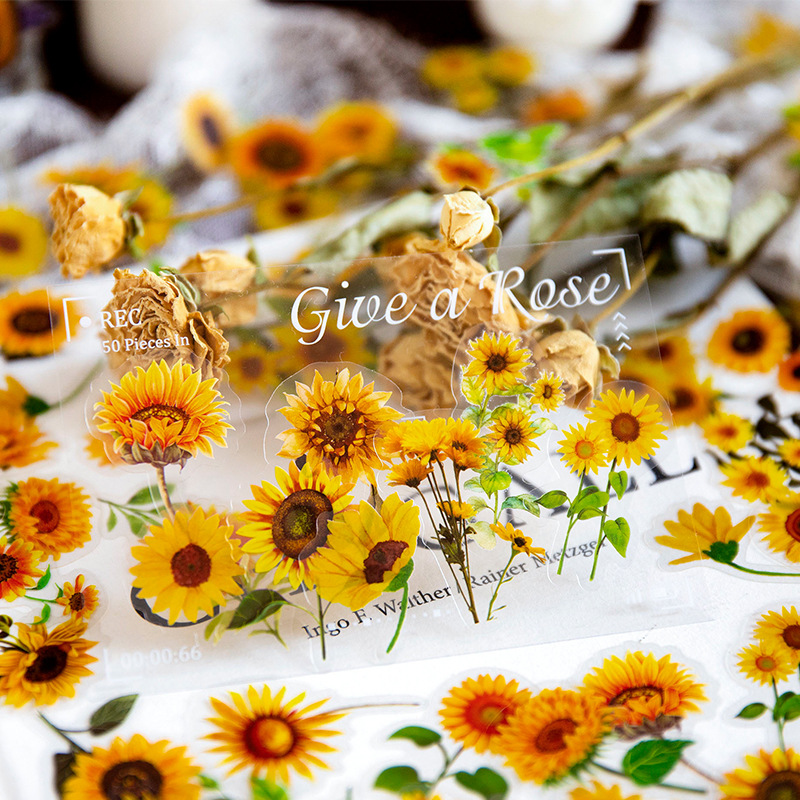 Garden Journal Planner - Floral PET Journal Stickers 100 Pcs