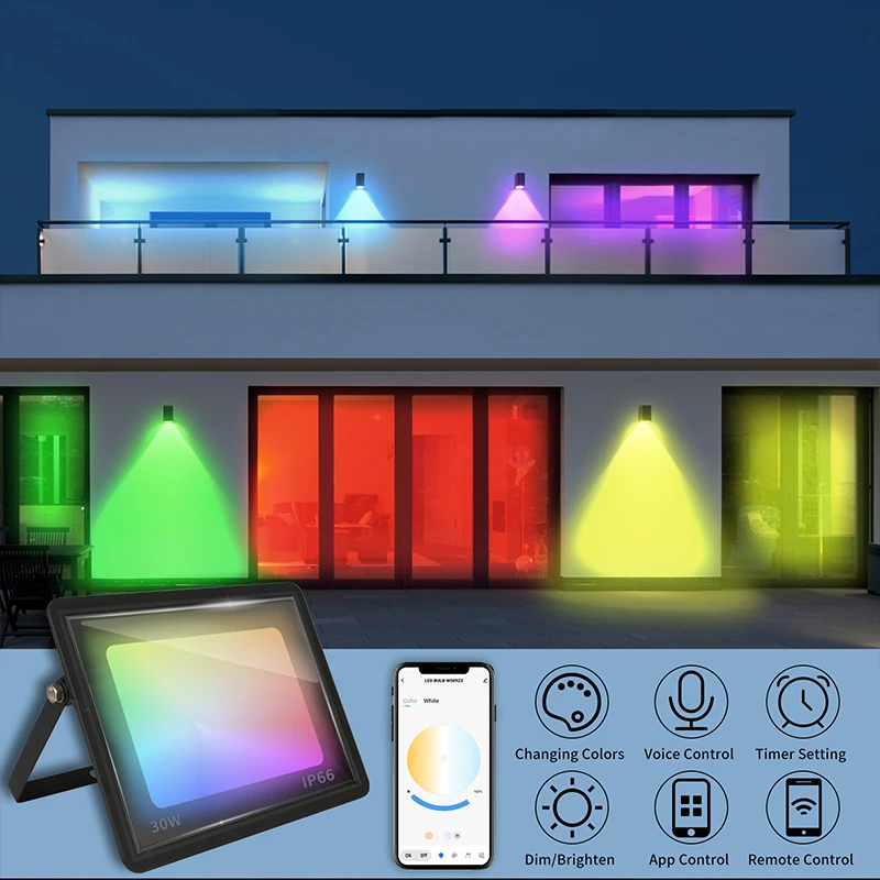 RGB TUYA Floodlight Smart APP  - Smart Garden Drawing ulasan dan harga
