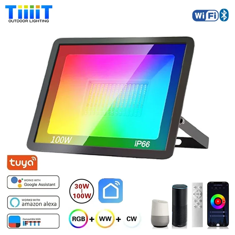 RGB TUYA Floodlight Smart APP  - Smart Garden Drawing ulasan dan harga