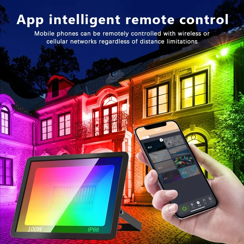 RGB TUYA Floodlight Smart APP  - Smart Garden Drawing ulasan dan harga